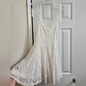 American Eagle Stretchy Off White Lace Mini Dress